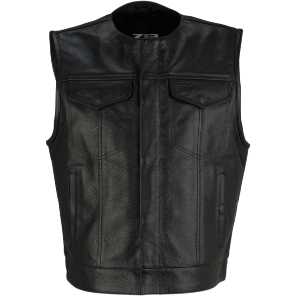 Z1R Ganja Veste de Cuir sans Manches pour Homme